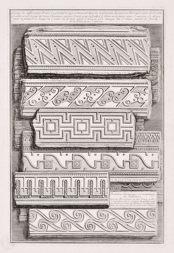 Etudes des frises étrusques à Corneto