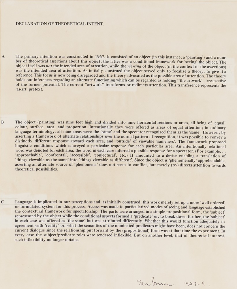 Livre Declaration of theoretical intent