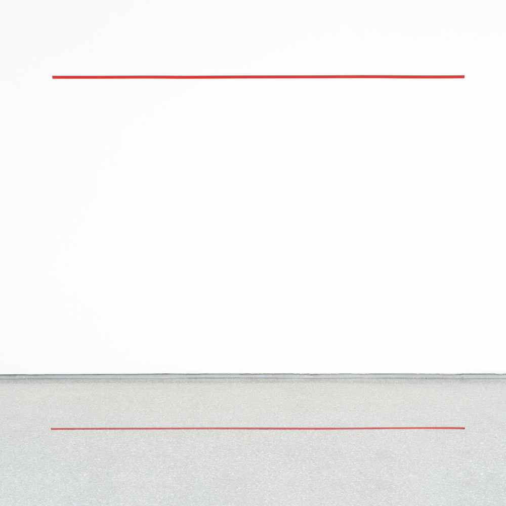Carré rouge mur-sol